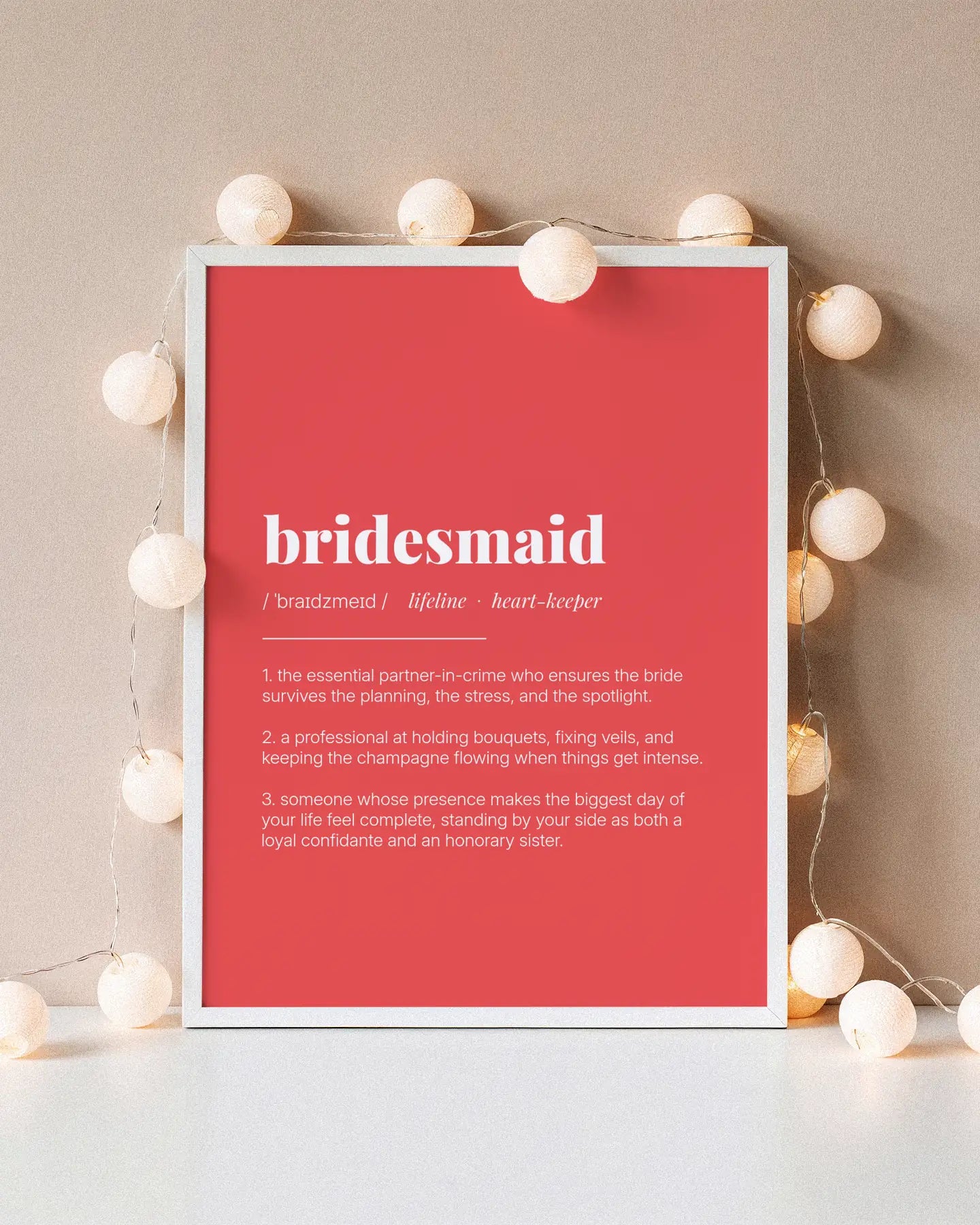 Definition Poster of Bridesmaid on Strawberry background