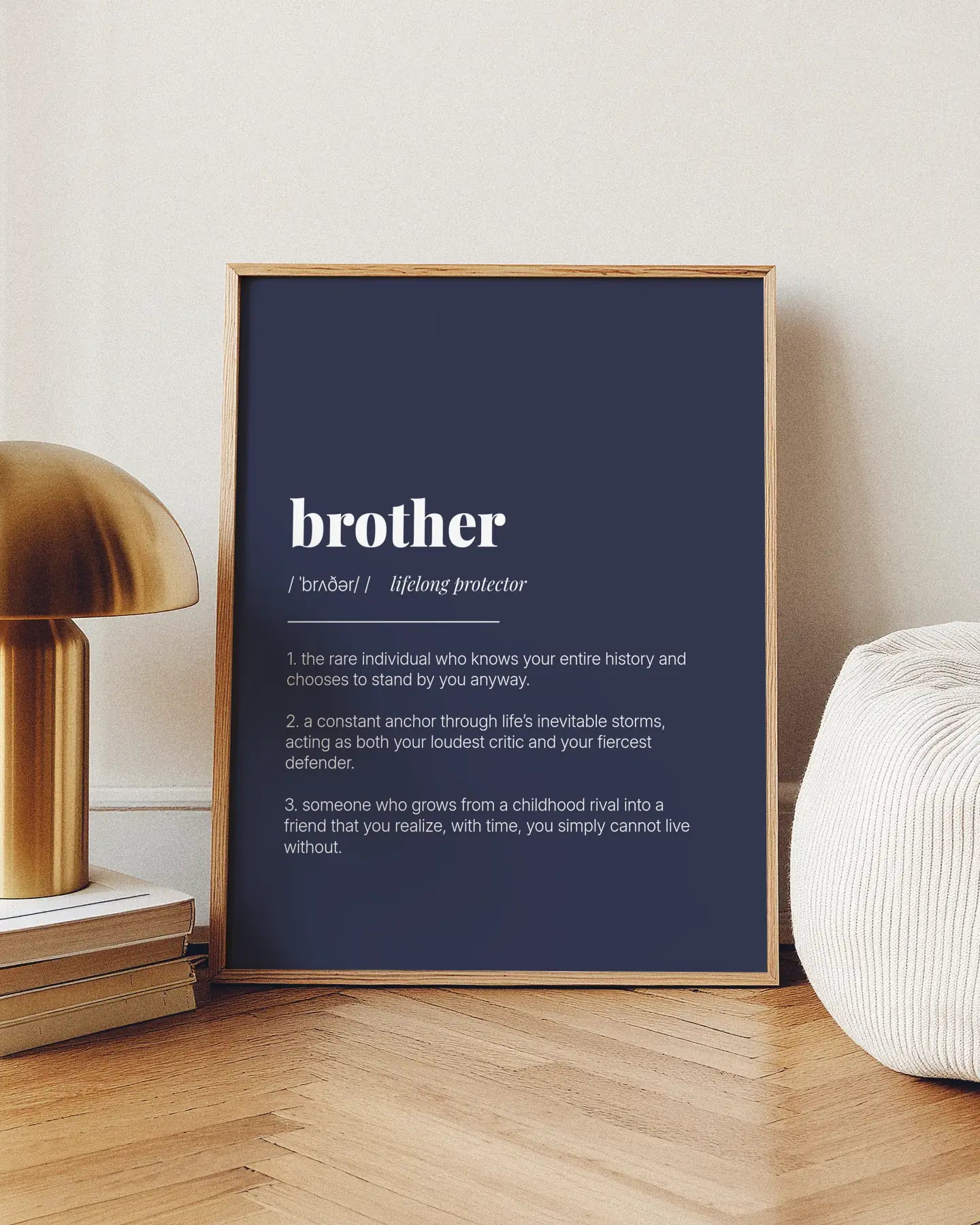 Definition Poster of Brother on Deep Navy background