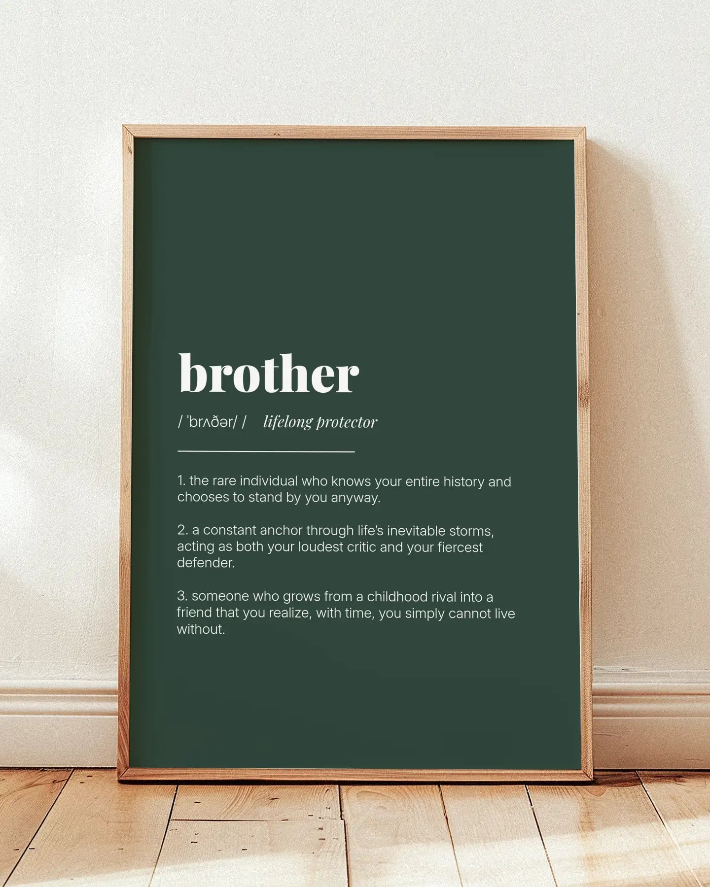 Definition Poster of Brother on Emerald background