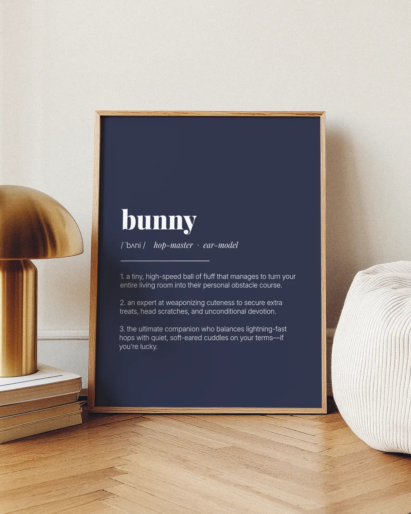 Definition Poster of Bunny on Deep Navy background