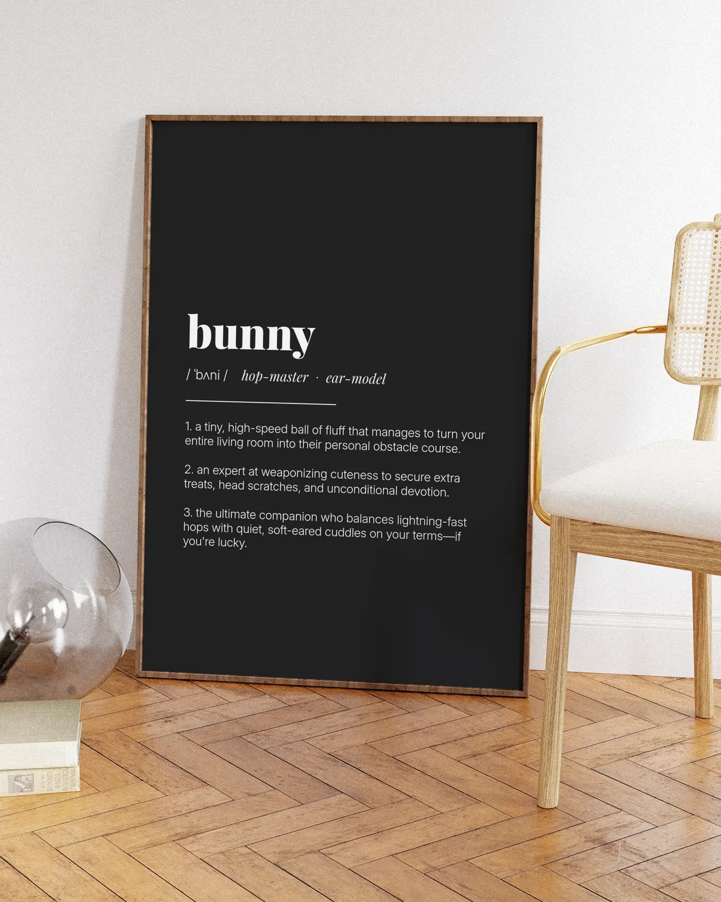 Definition Poster of Bunny on Midnight Ink background