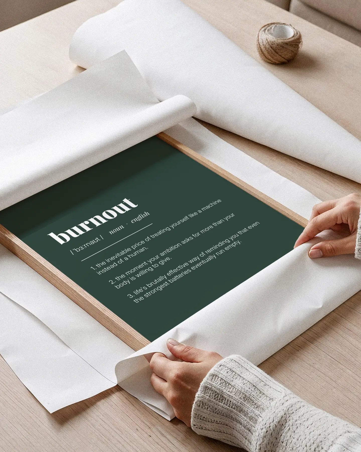 Definition Poster of Burnout on Emerald background