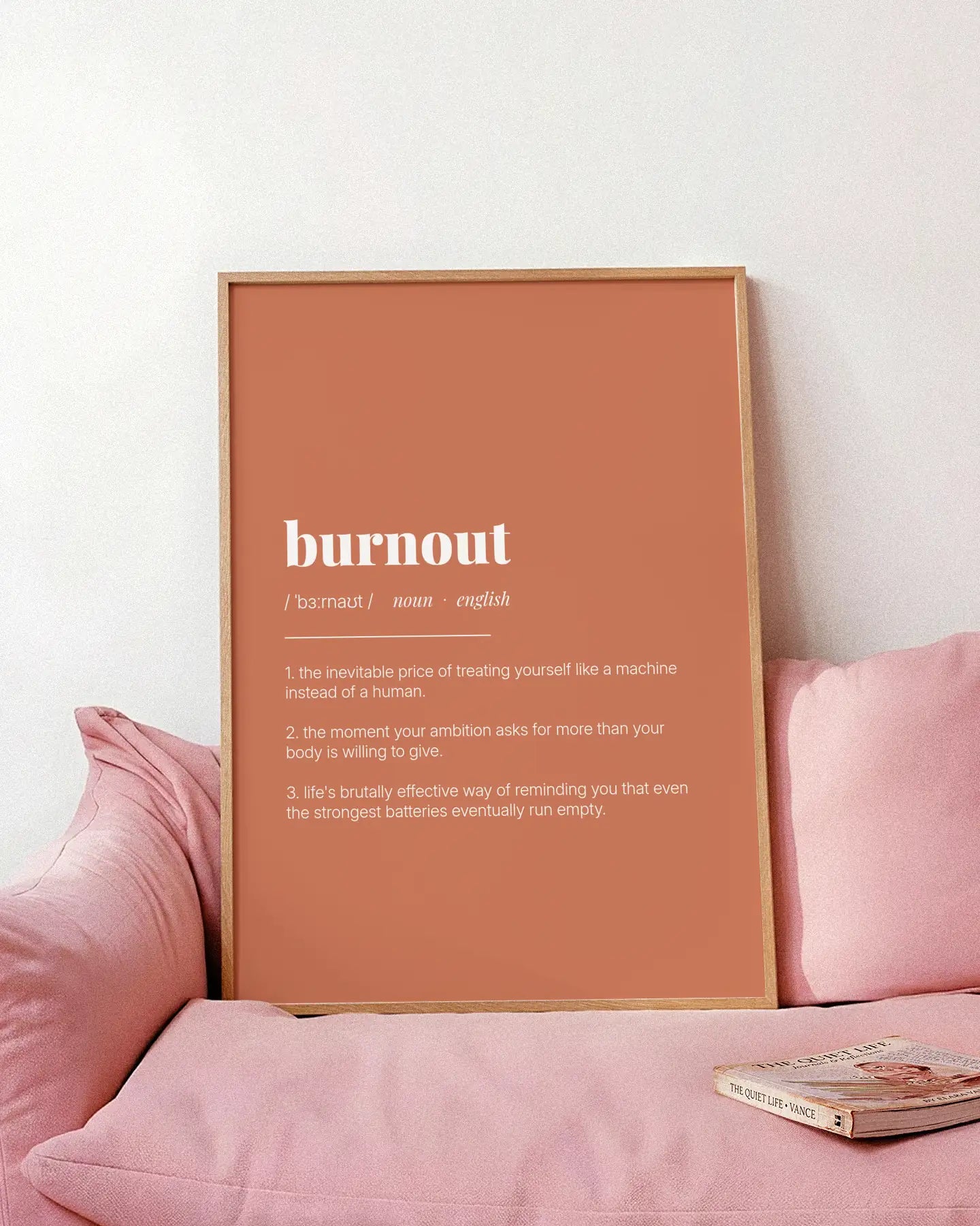 Definition Poster of Burnout on Terracotta background