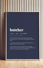 Definition Poster of Butcher on Deep Navy background