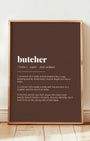 Definition Poster of Butcher on Espresso background