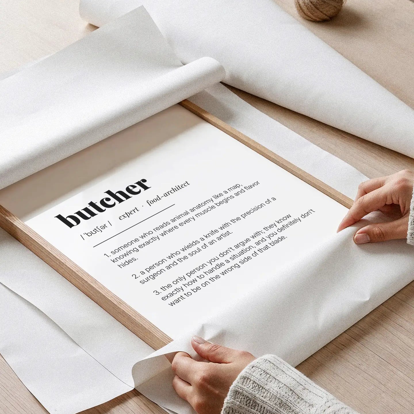 Definition Poster of Butcher on Gallery White background