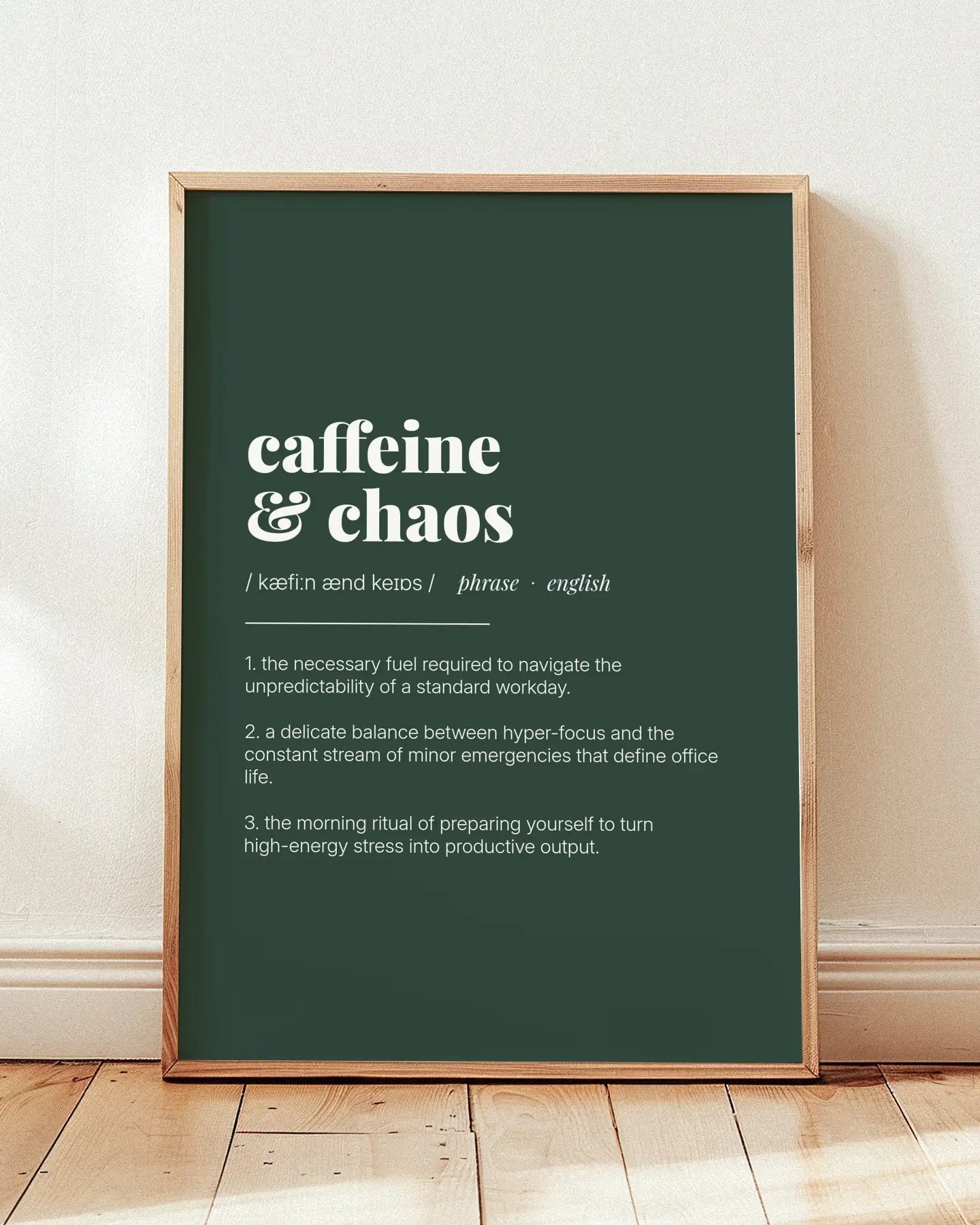 Definition Poster of Caffeine<br />& Chaos on Emerald background