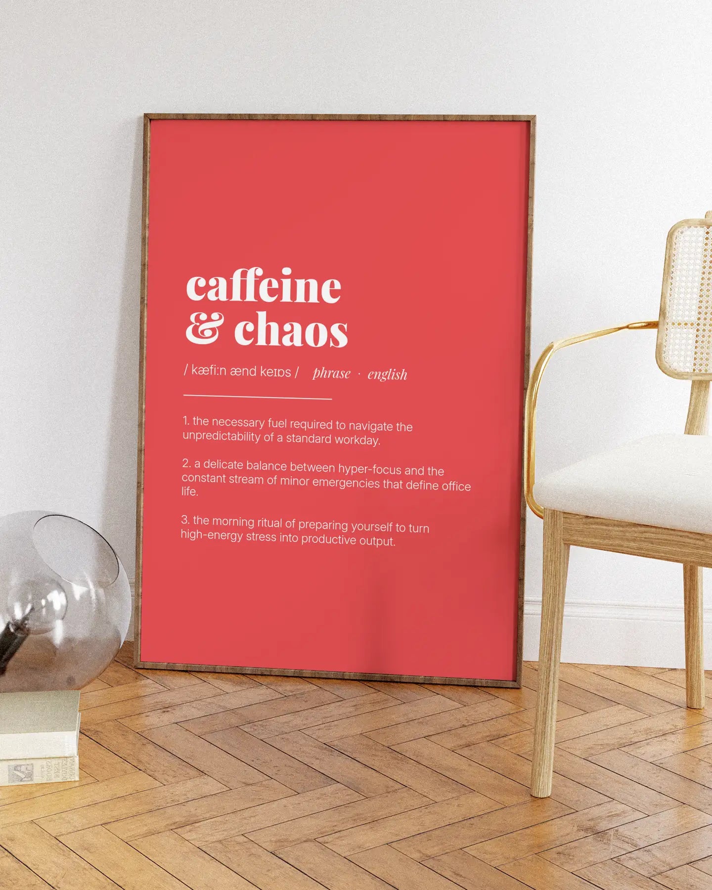 Definition Poster of Caffeine<br />& Chaos on Strawberry background