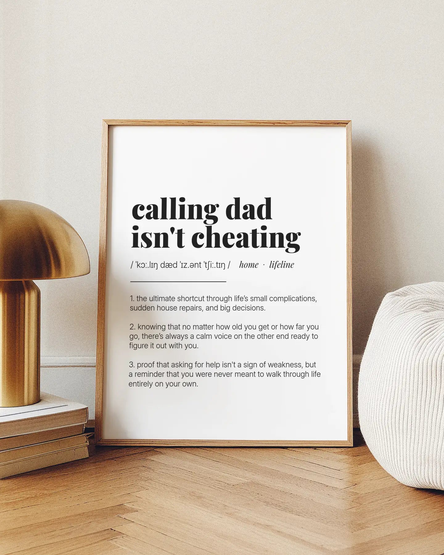 Definition Poster of Calling Dad<br />Isn't Cheating on Gallery White background
