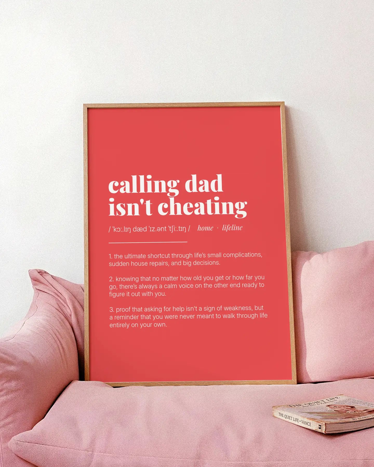 Definition Poster of Calling Dad<br />Isn't Cheating on Strawberry background