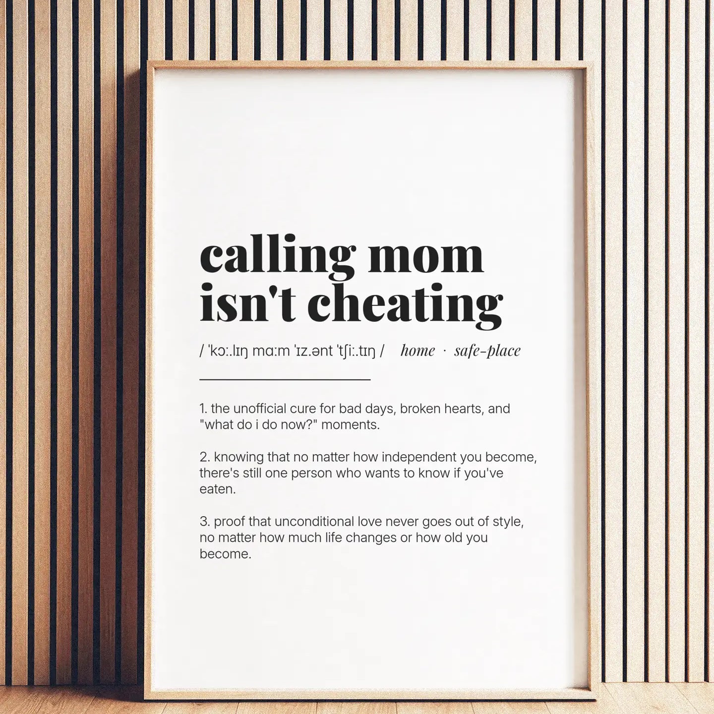 Definition Poster of Calling Mom<br />Isn't Cheating on Gallery White background