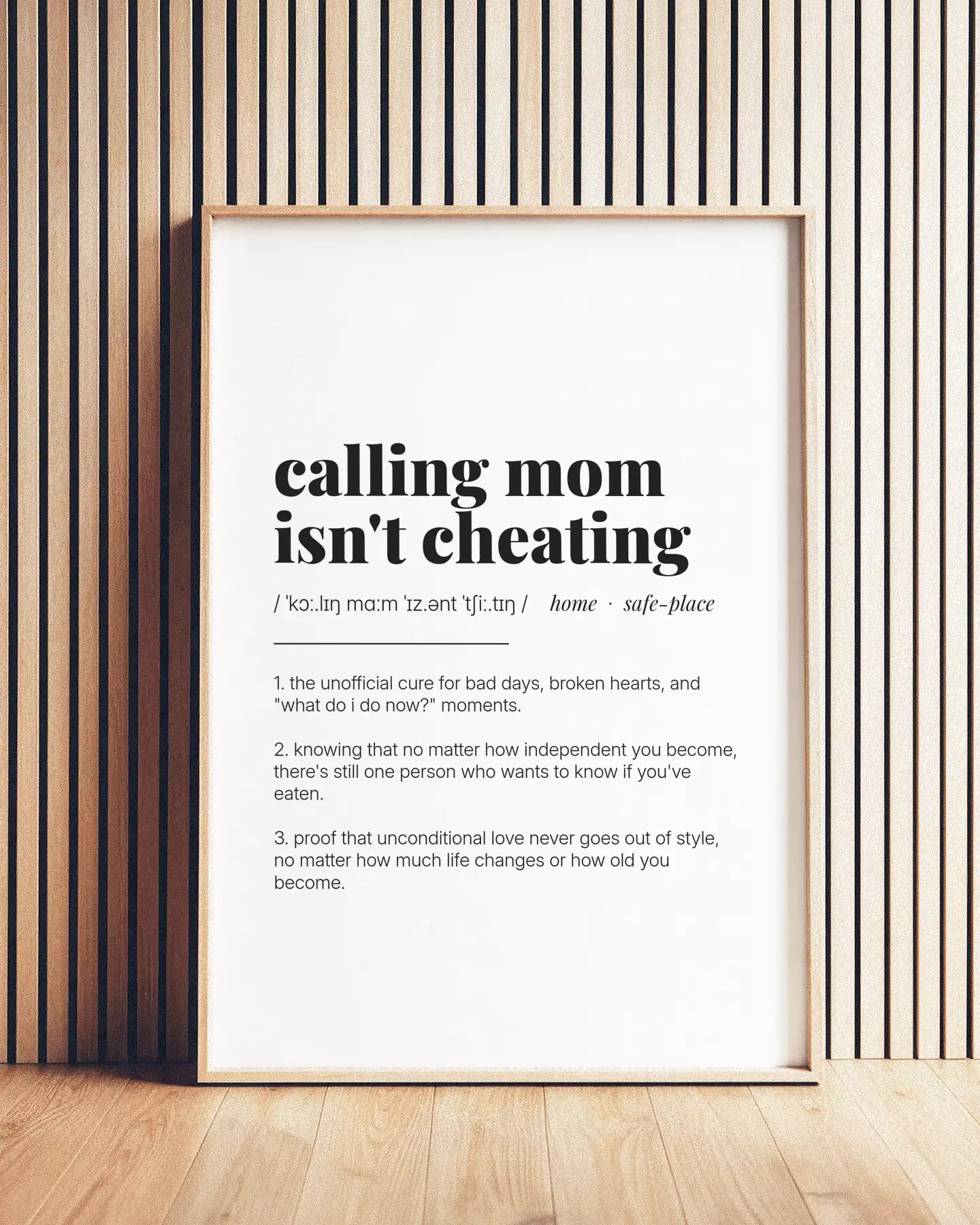 Definition Poster of Calling Mom<br />Isn't Cheating on Gallery White background