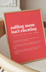 Definition Poster of Calling Mom<br />Isn't Cheating on Strawberry background