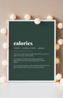 Definition Poster of Calories on Emerald background