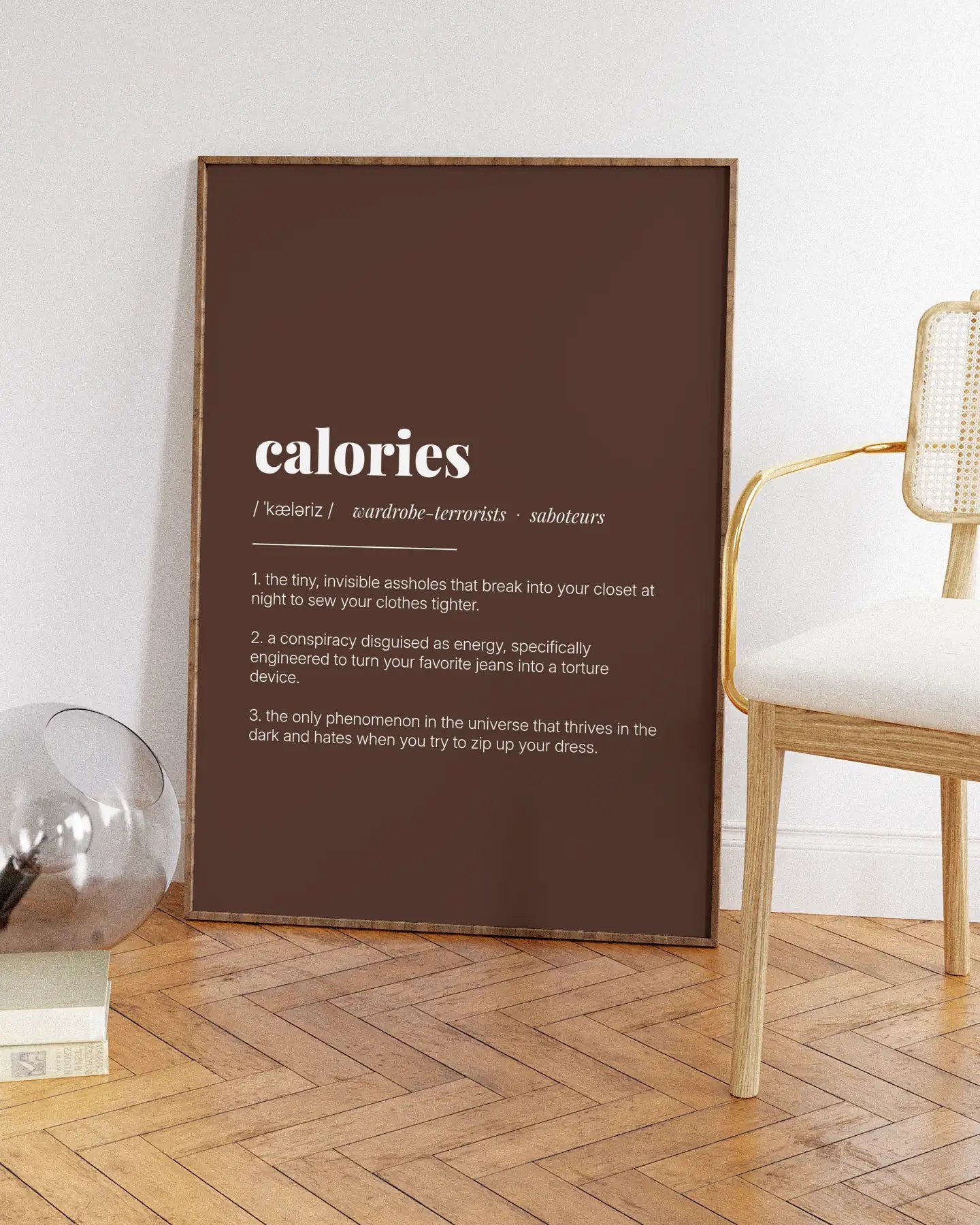 Definition Poster of Calories on Espresso background