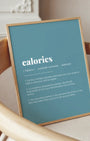 Definition Poster of Calories on Sea Glass background