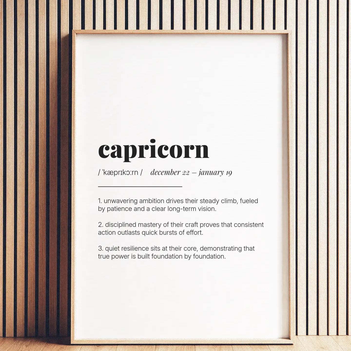 Definition Poster of Capricorn on Gallery White background