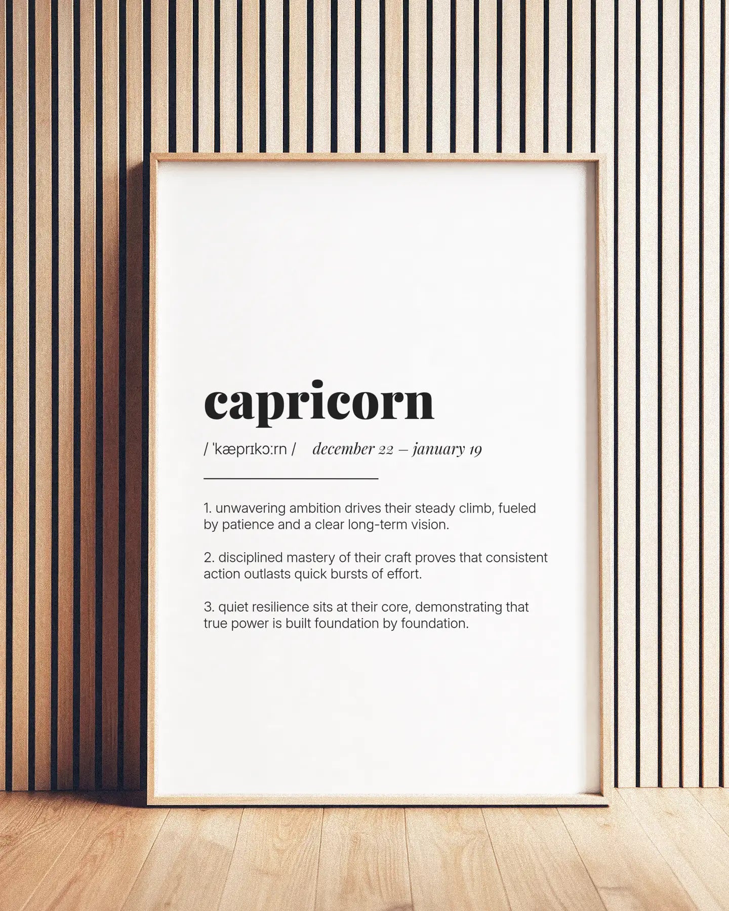 Definition Poster of Capricorn on Gallery White background