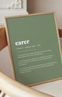 Definition Poster of Carer on Sage Green background