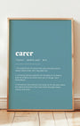 Definition Poster of Carer on Sea Glass background