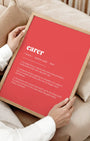 Definition Poster of Carer on Strawberry background