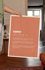 Definition Poster of Carer on Terracotta background