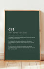 Definition Poster of Cat on Emerald background