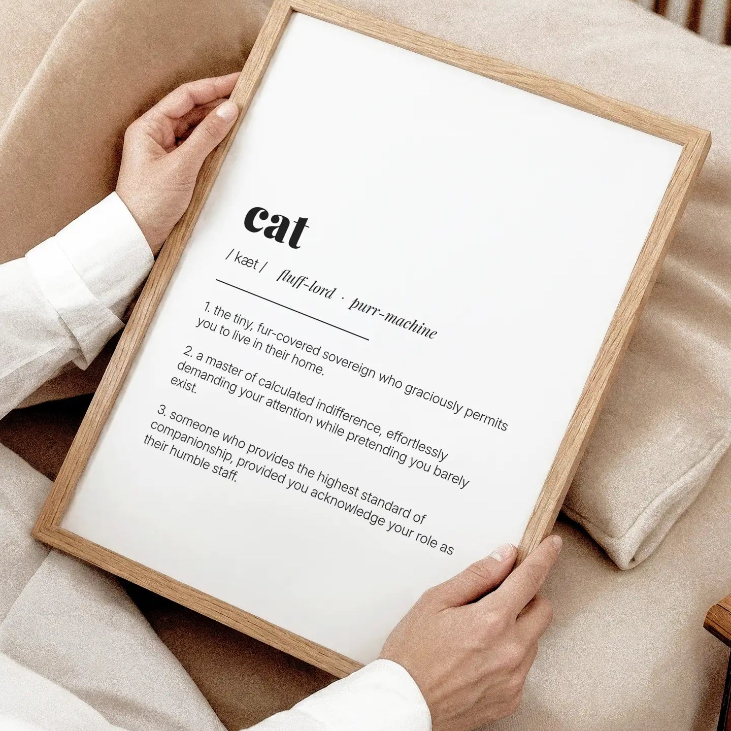 Definition Poster of Cat on Gallery White background