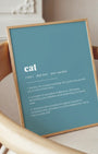 Definition Poster of Cat on Sea Glass background