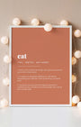 Definition Poster of Cat on Terracotta background