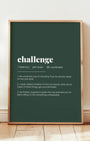 Definition Poster of Challenge on Emerald background