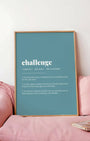 Definition Poster of Challenge on Sea Glass background