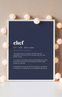 Definition Poster of Chef on Deep Navy background