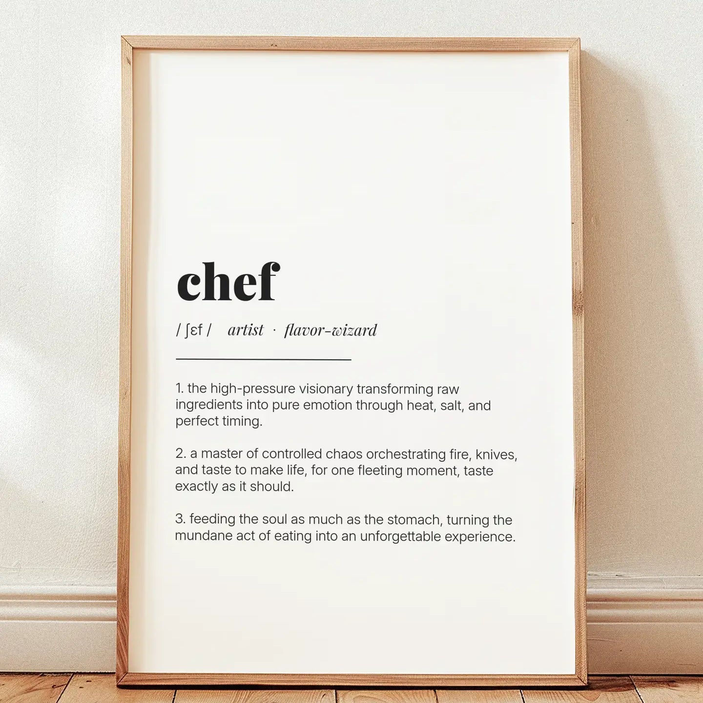 Definition Poster of Chef on Gallery White background