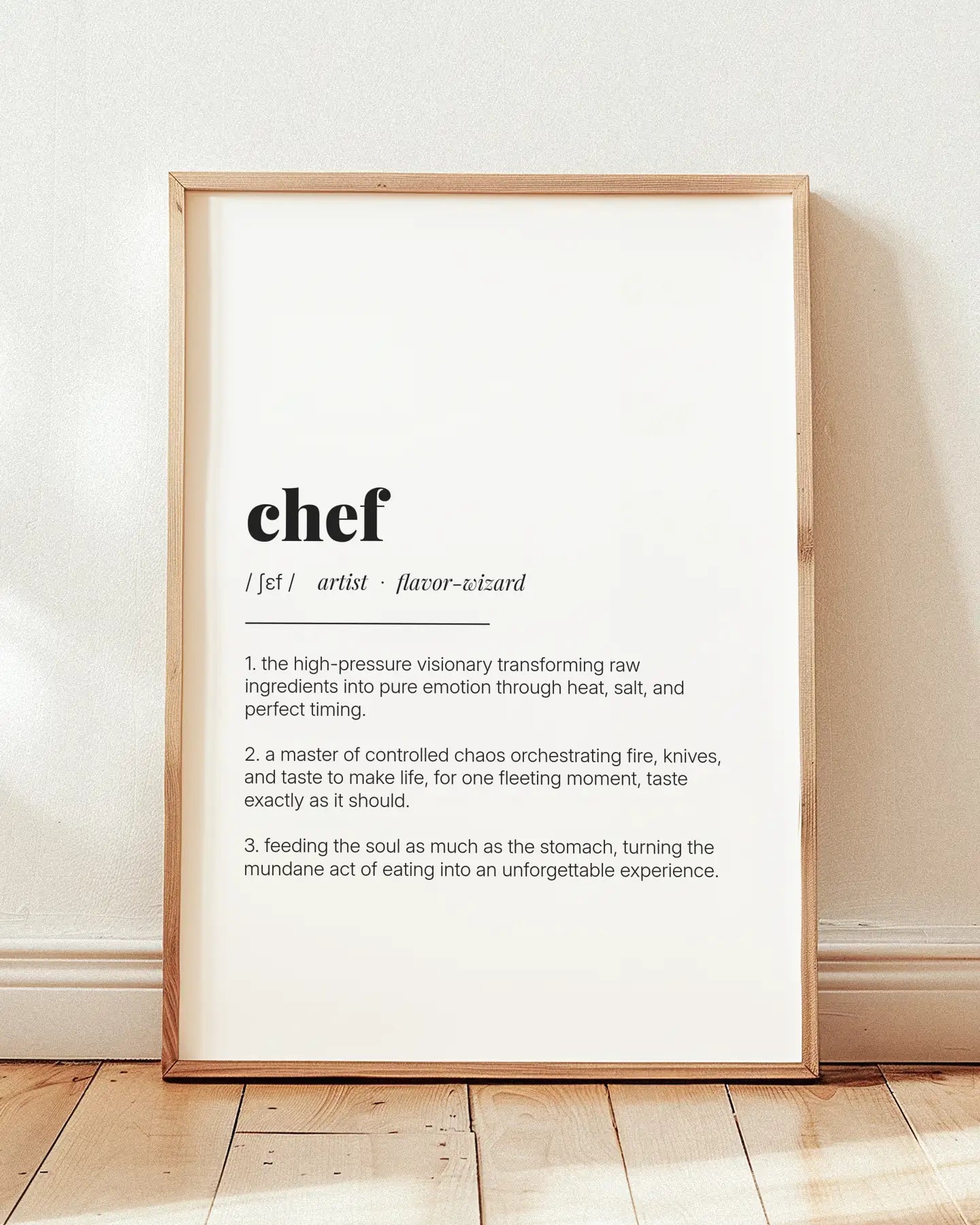 Definition Poster of Chef on Gallery White background