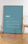 Definition Poster of Chef on Sea Glass background