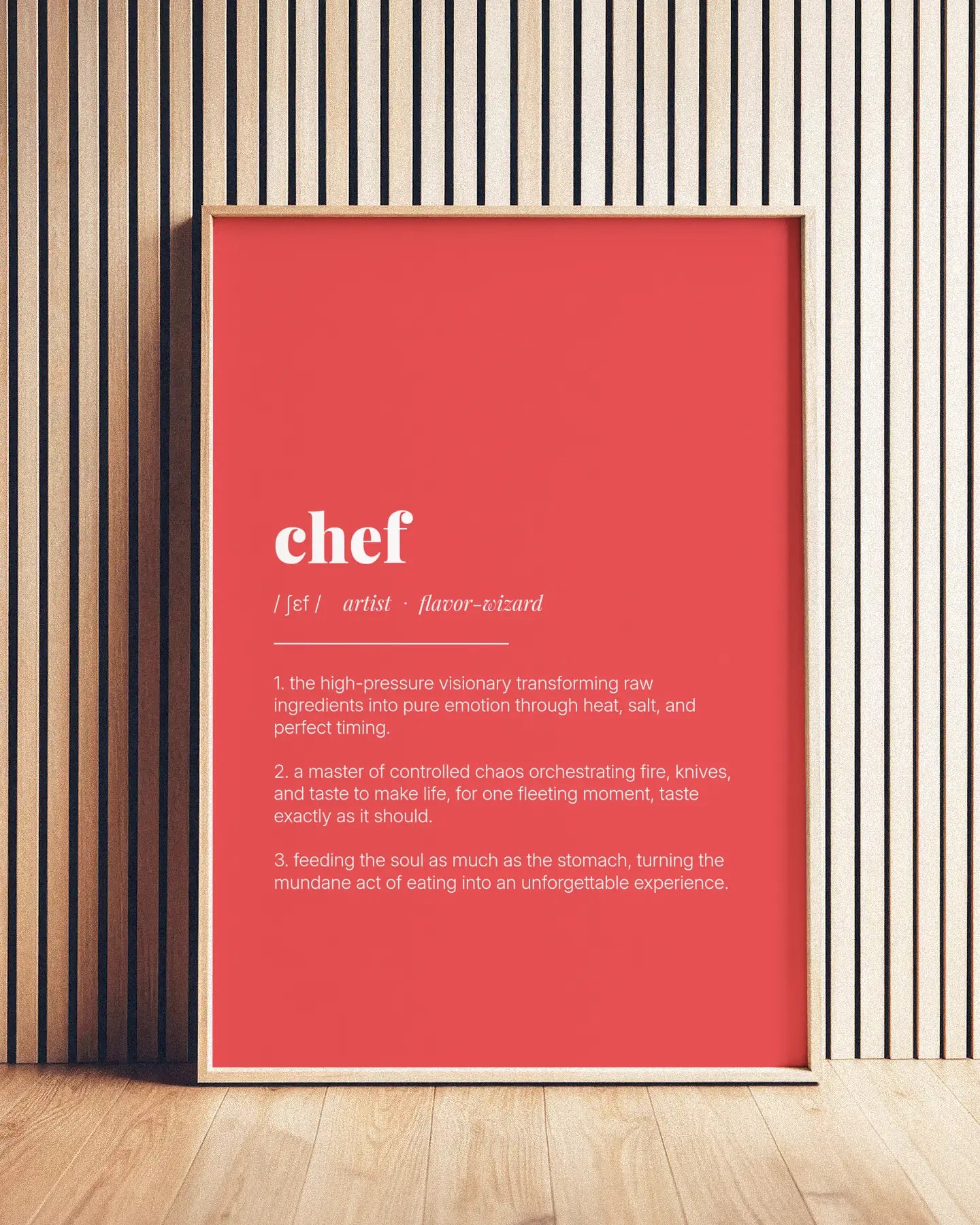 Definition Poster of Chef on Strawberry background