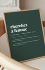 Definition Poster of Cherchez <br />a femme on Emerald background