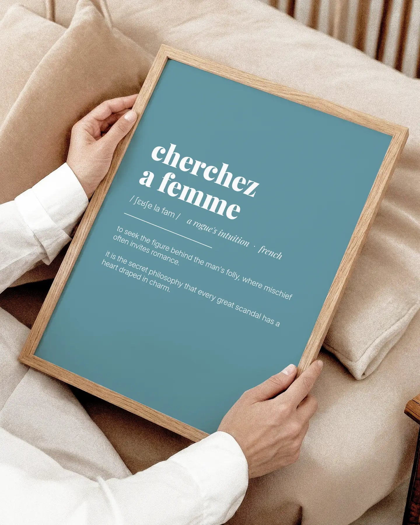 Definition Poster of Cherchez <br />a femme on Sea Glass background