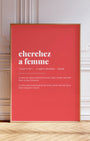 Definition Poster of Cherchez <br />a femme on Strawberry background
