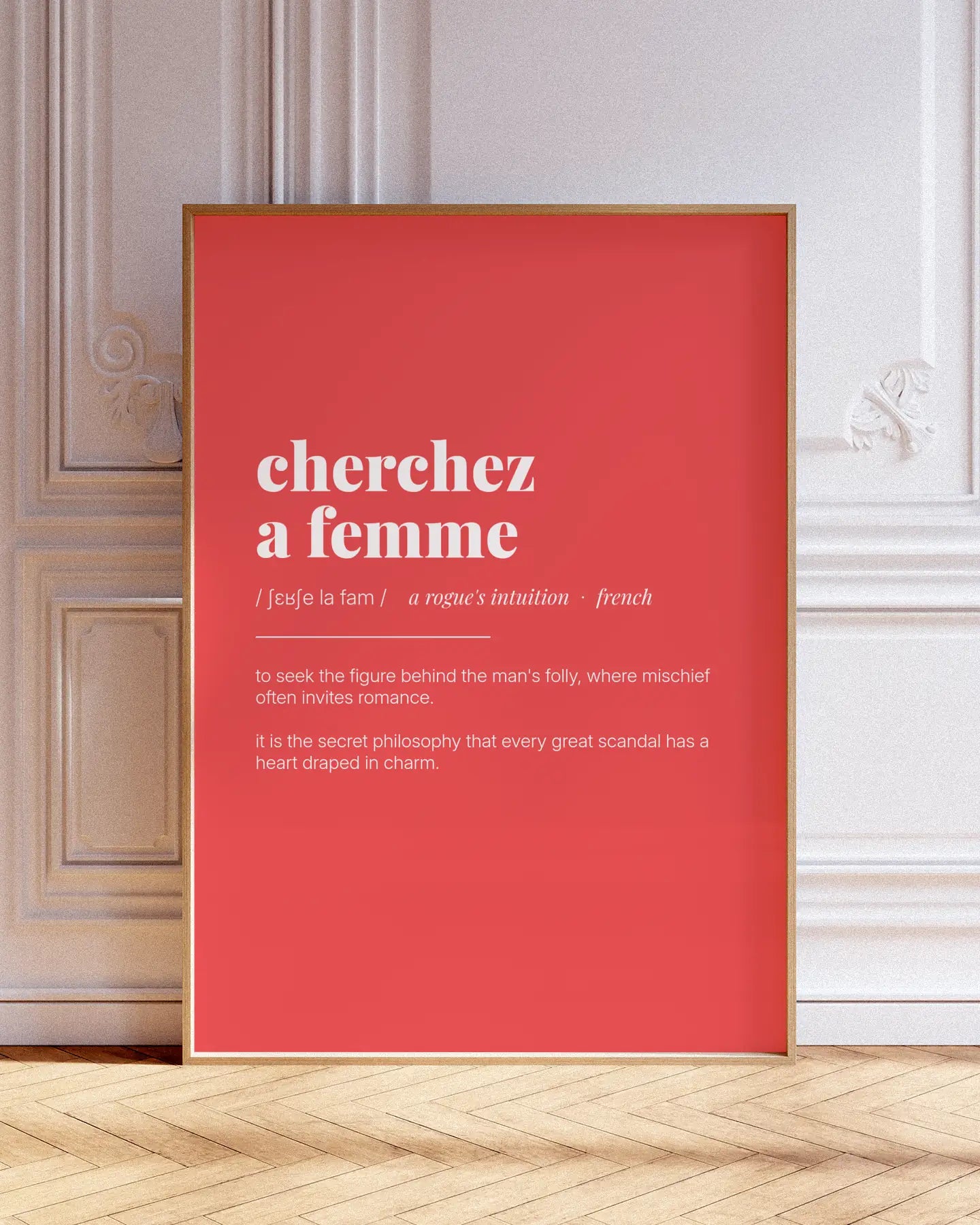 Definition Poster of Cherchez <br />a femme on Strawberry background