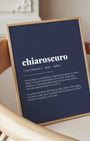 Definition Poster of Chiaroscuro on Deep Navy background