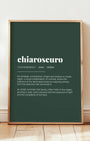 Definition Poster of Chiaroscuro on Emerald background