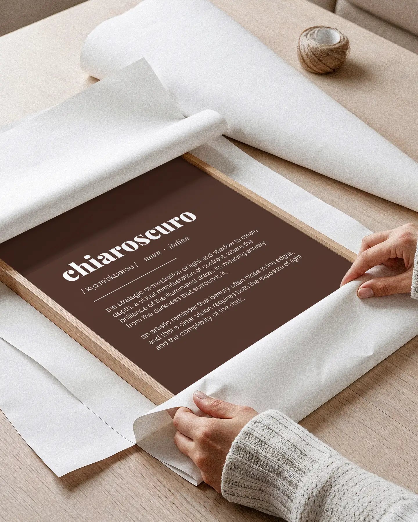 Definition Poster of Chiaroscuro on Espresso background