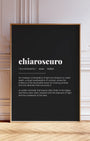 Definition Poster of Chiaroscuro on Midnight Ink background