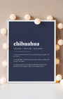 Definition Poster of Chihuahua on Deep Navy background