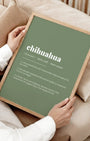 Definition Poster of Chihuahua on Sage Green background