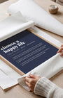 Definition Poster of Choose A<br />Happy Life on Deep Navy background