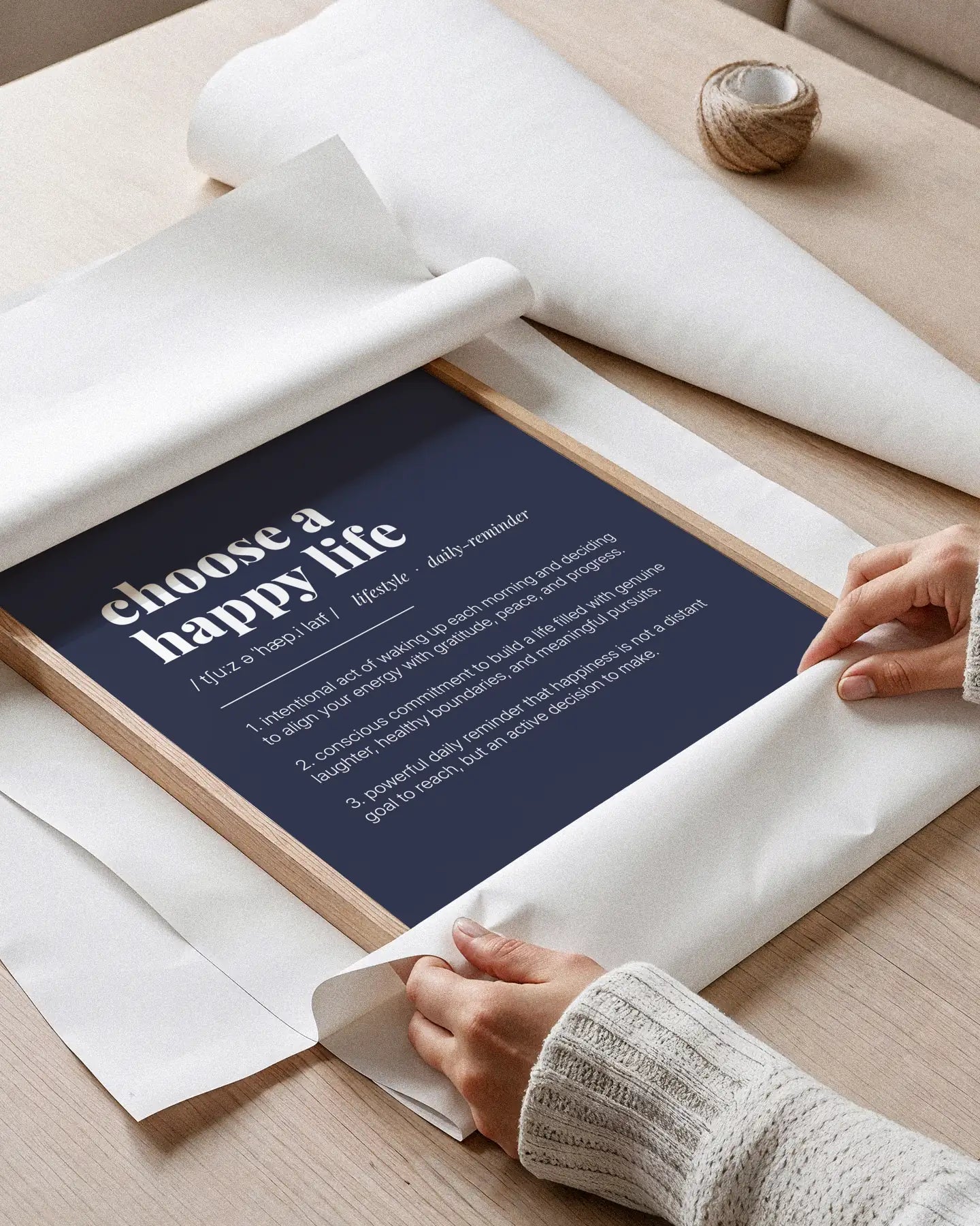 Definition Poster of Choose A<br />Happy Life on Deep Navy background