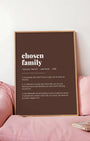 Definition Poster of Chosen<br />Family on Espresso background